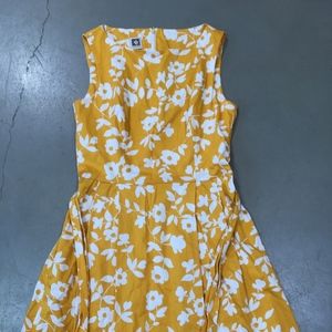 Anna Klein Floral Yellow Dress, Size 6
